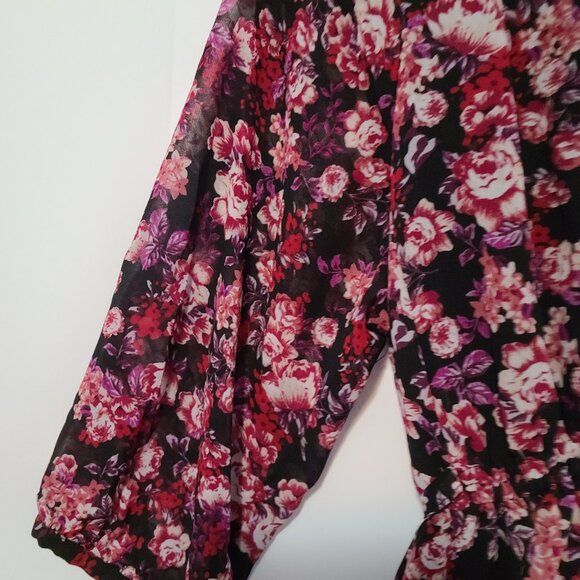 ISABEL MATERNITY - INGRID & ISABEL BURGUNDY FLORAL PRINT 3/4 SLEEVES SZ 2XL(18) - Picture 8 of 13